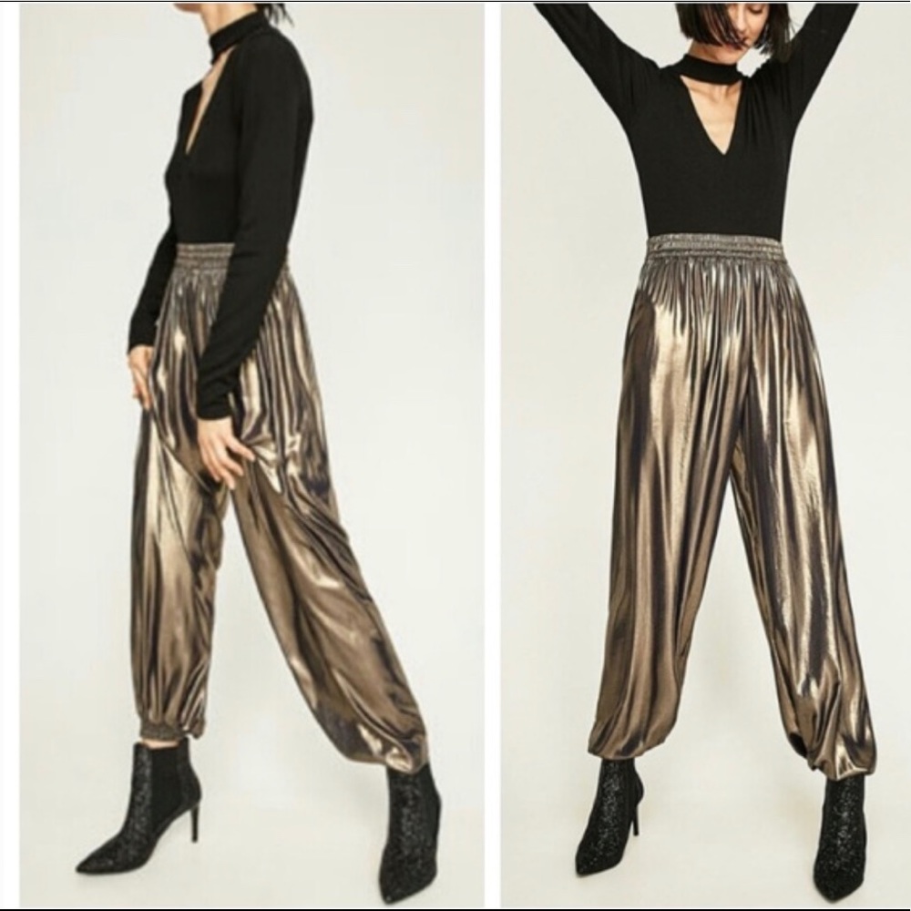 Zara Metallic joggers